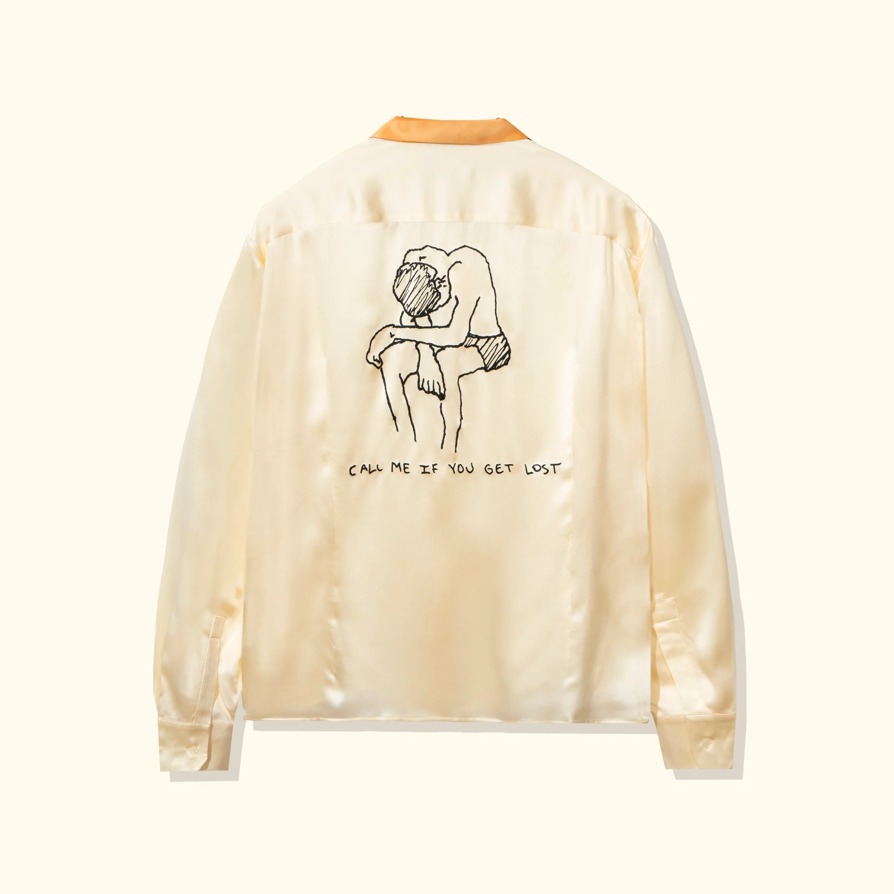 Call Me Long-Sleeve Button-Up Orange - Image 2