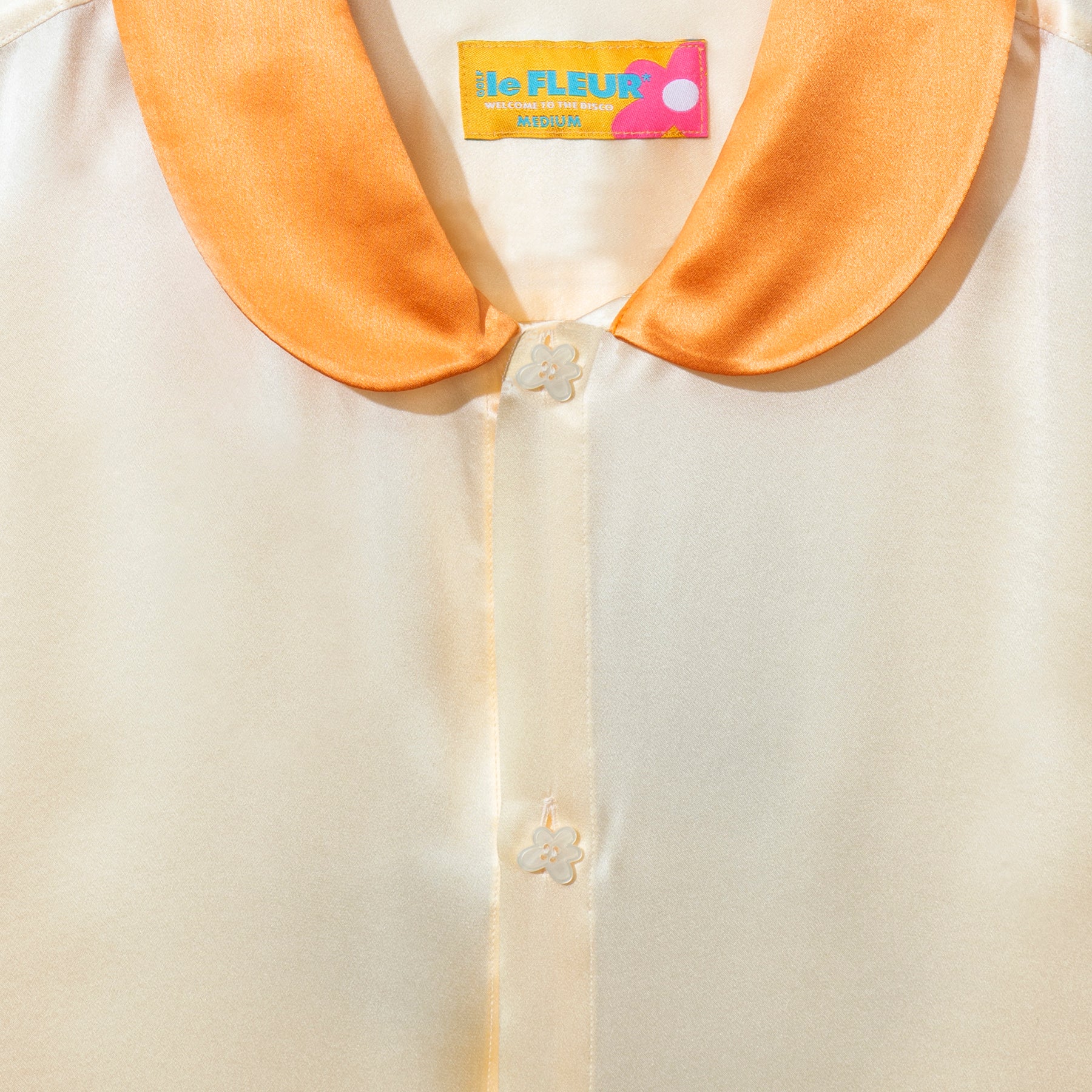 Call Me Long-Sleeve Button-Up Orange - Image 3
