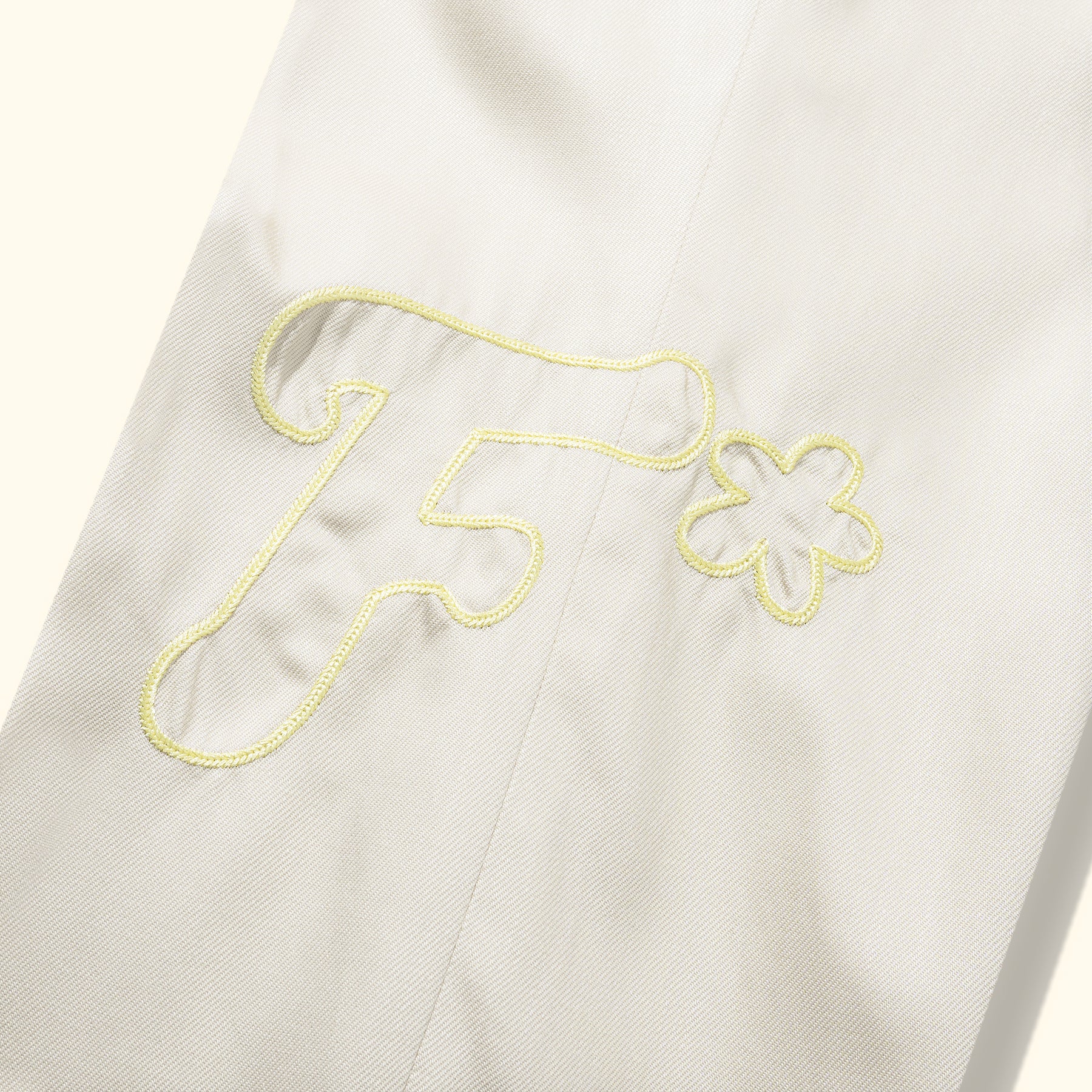 Chainstitch Trousers Cream - Image 4