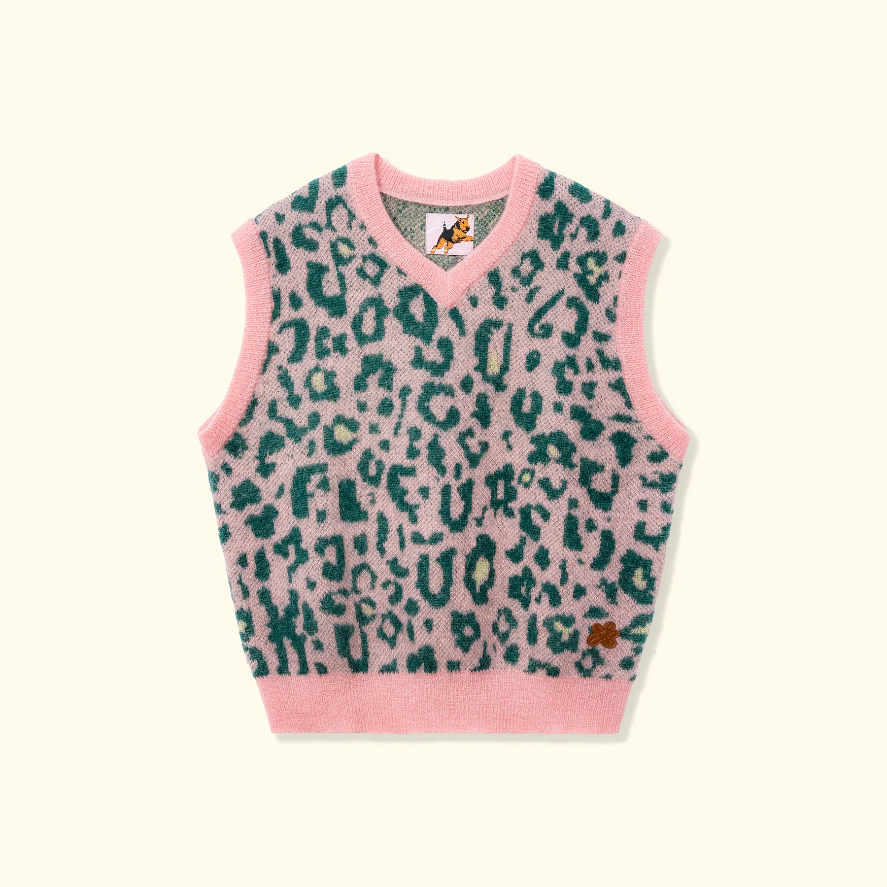 Fleur Camo Sweater Vest Pink/Green
