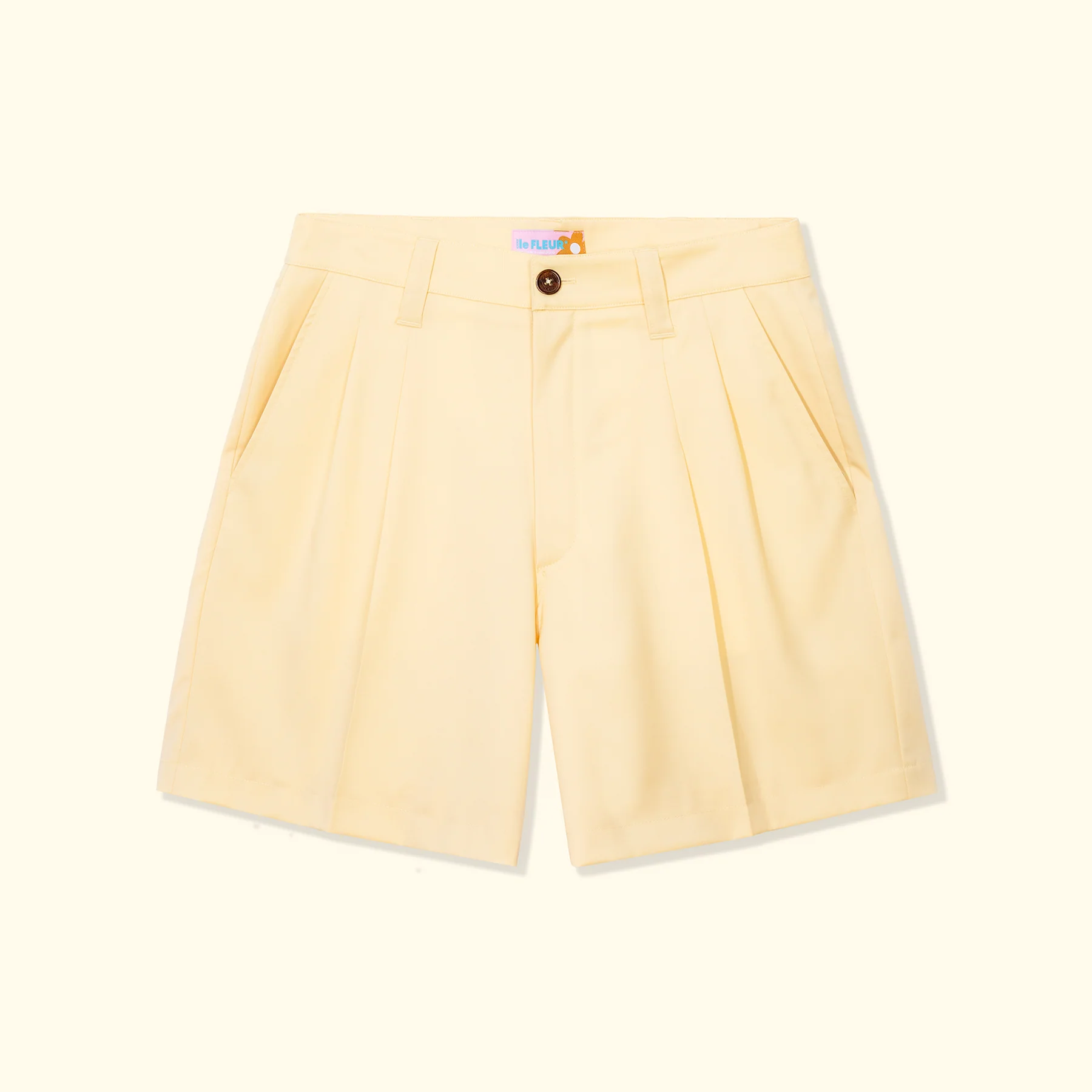 Double Pleated Shorts Cream