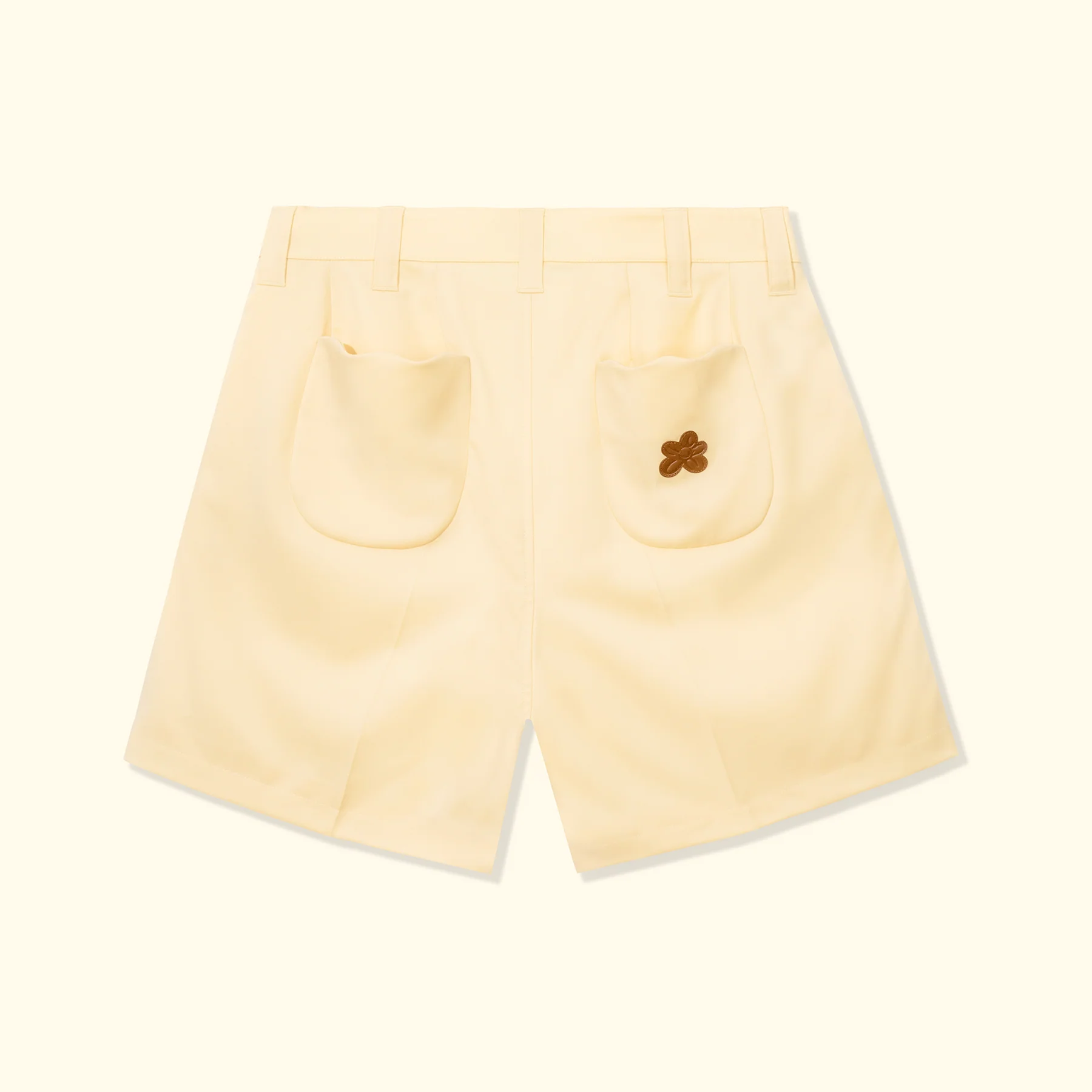 Double Pleated Shorts Cream - Image 2