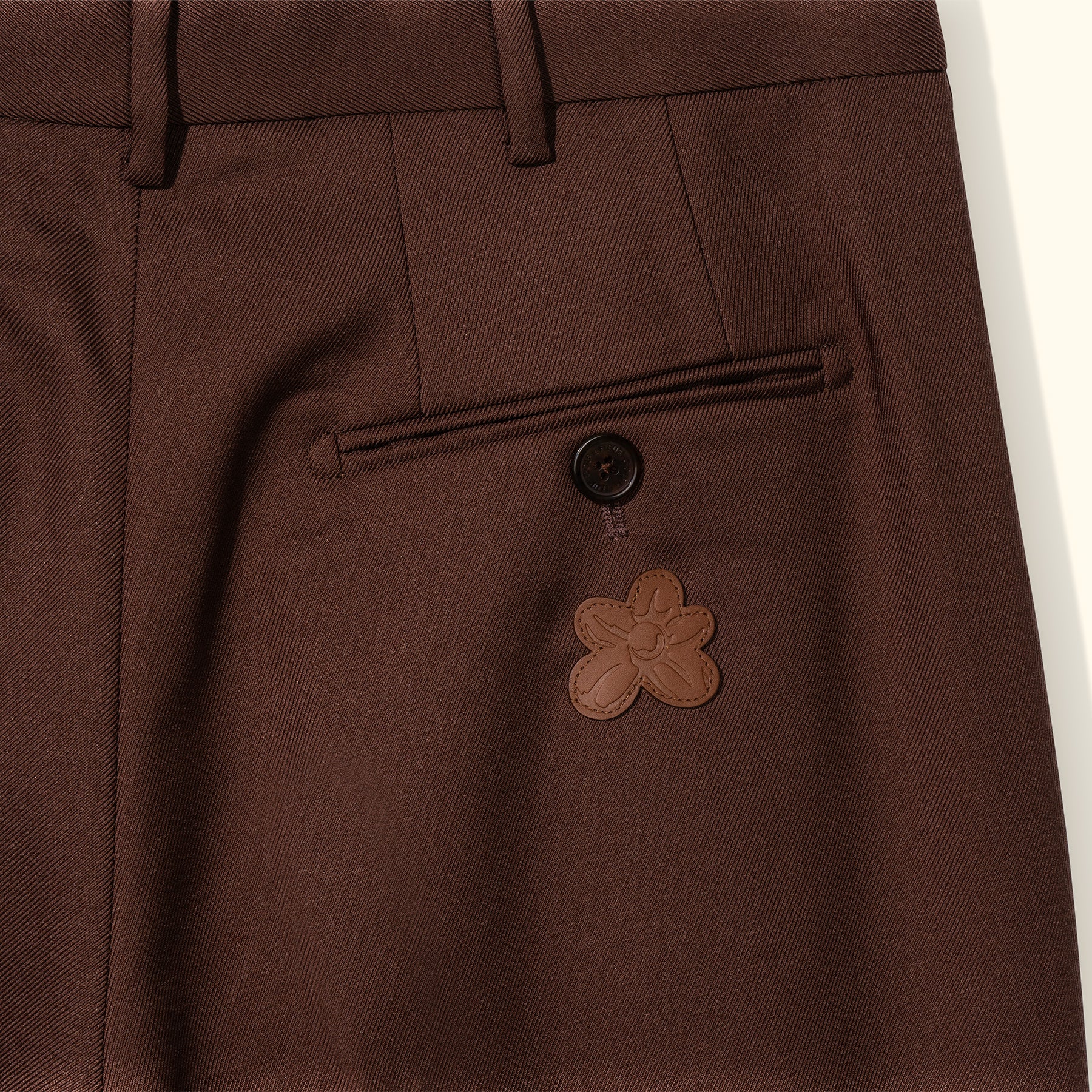 Double Pleated Trousers Brown - Image 3