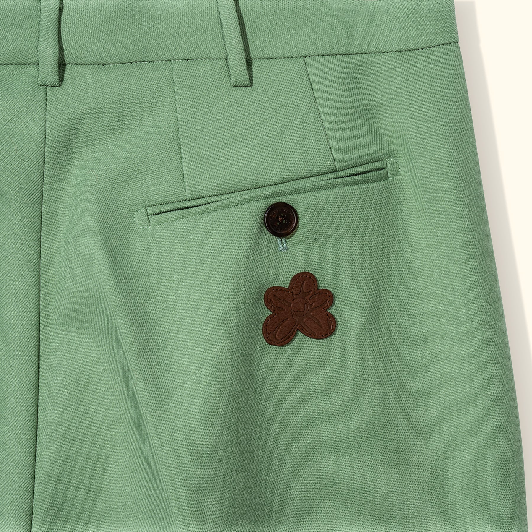 Double Pleated Trousers Drab Green - Image 3