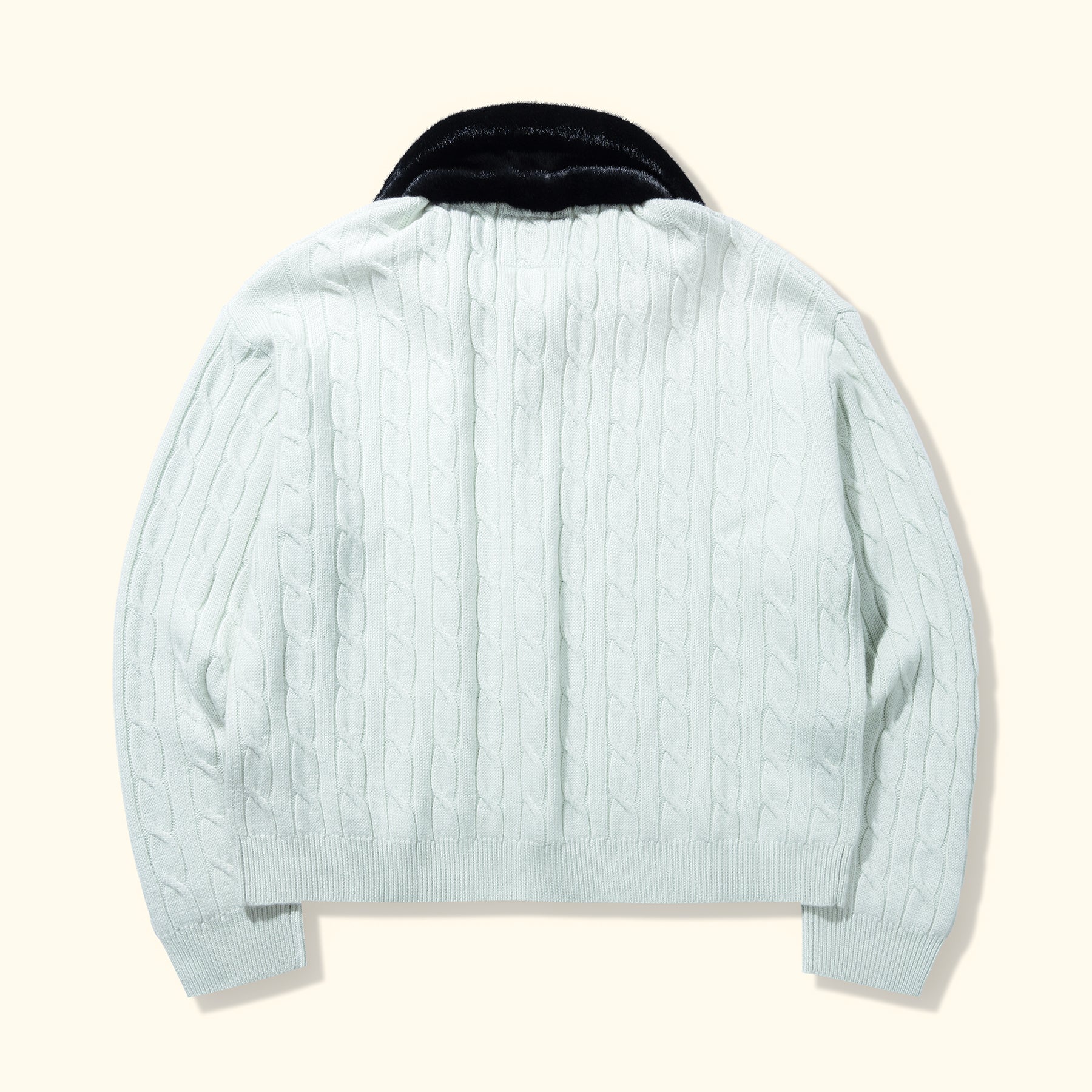 Faux Fur Cardigan Mint - Image 2