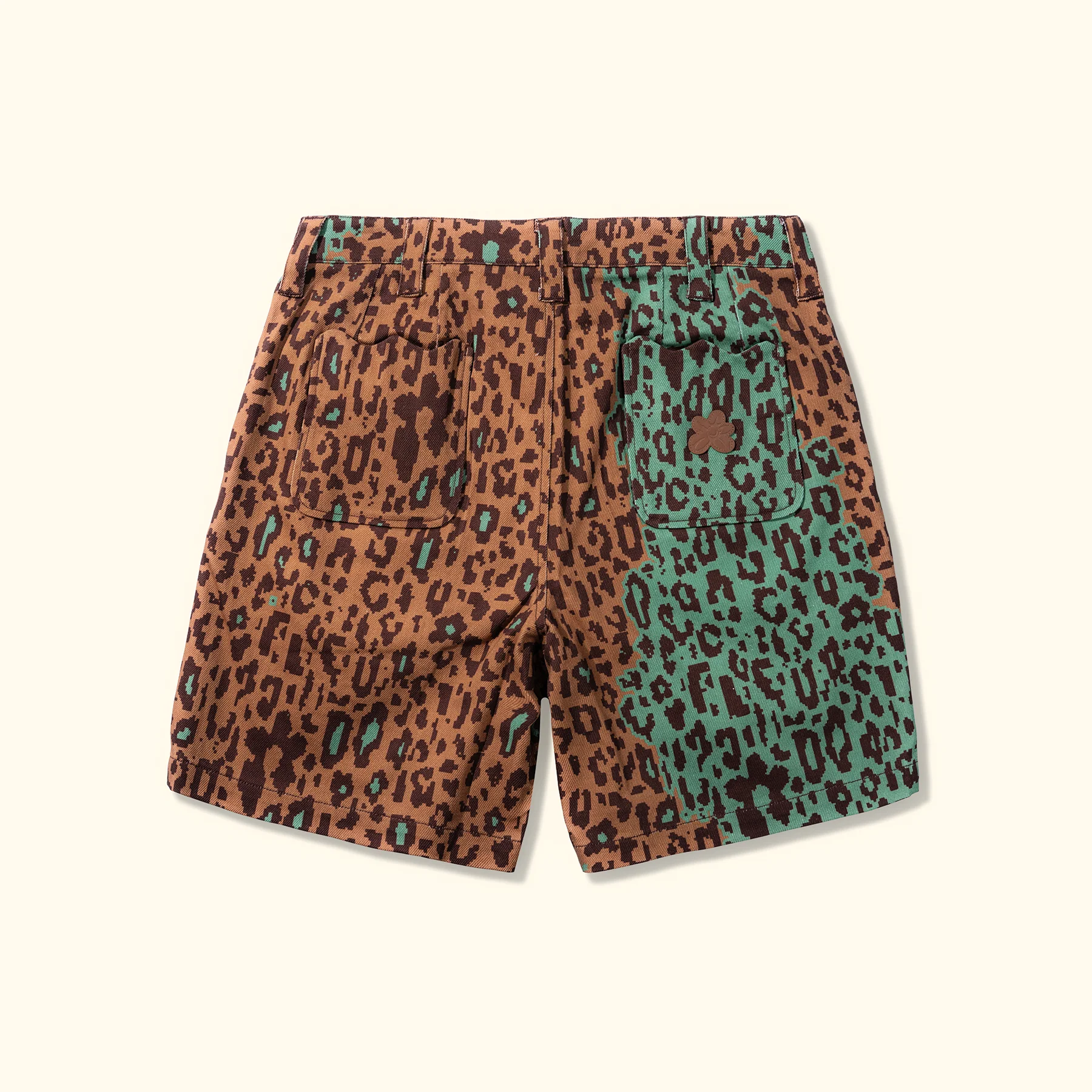 Fleur Camo Shorts Brown - Image 2