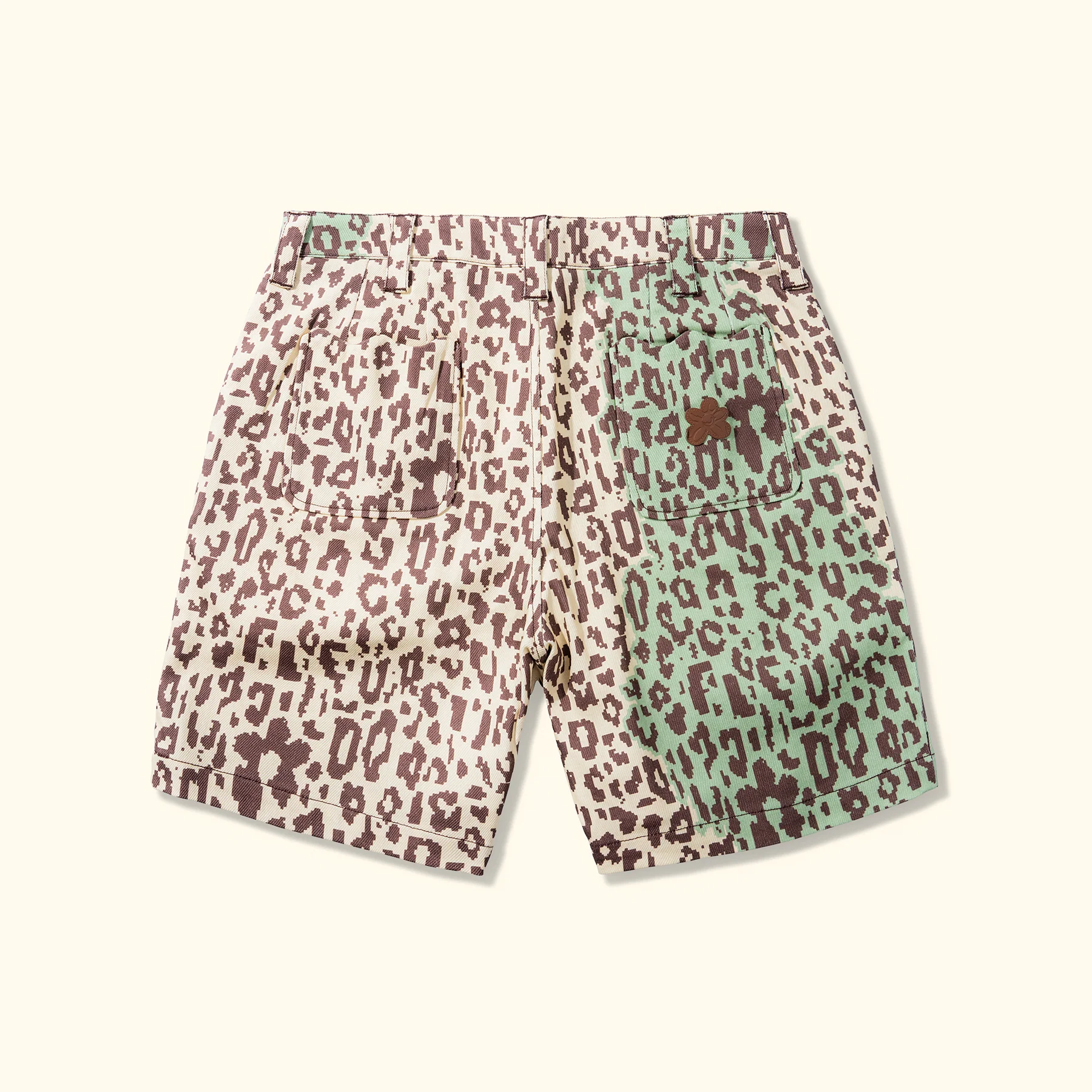 Fleur Camo Shorts Cream - Image 2