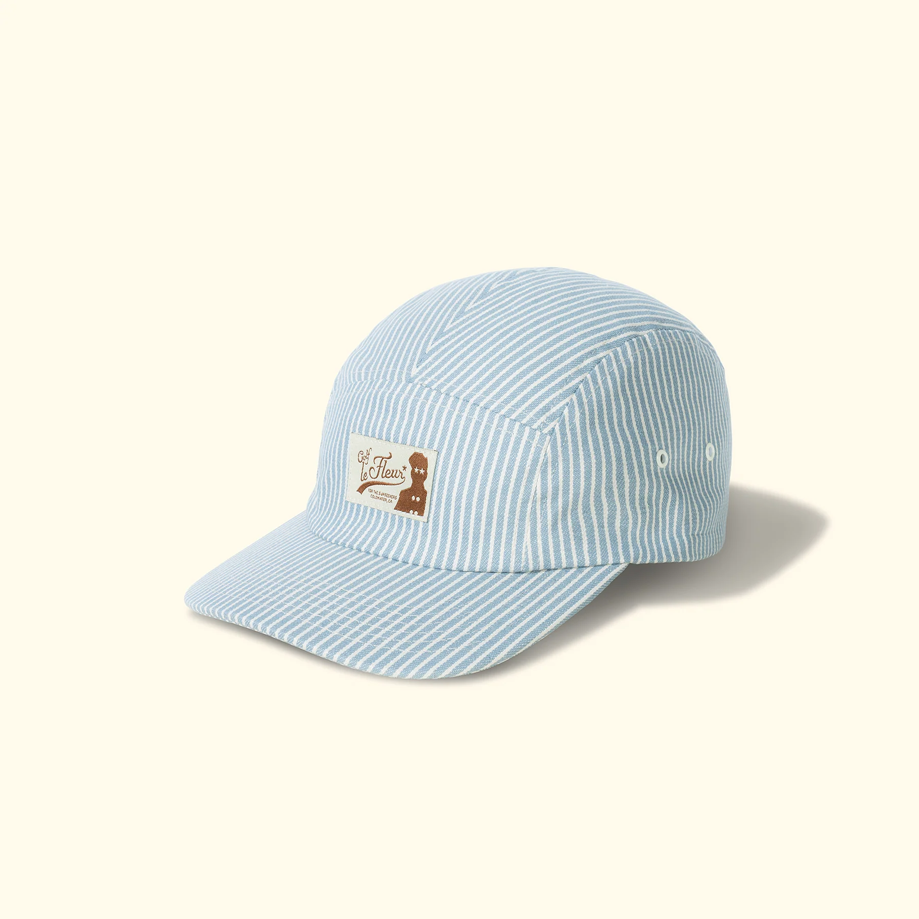 Hickory Stripe Camp Hat Blue - Image 2
