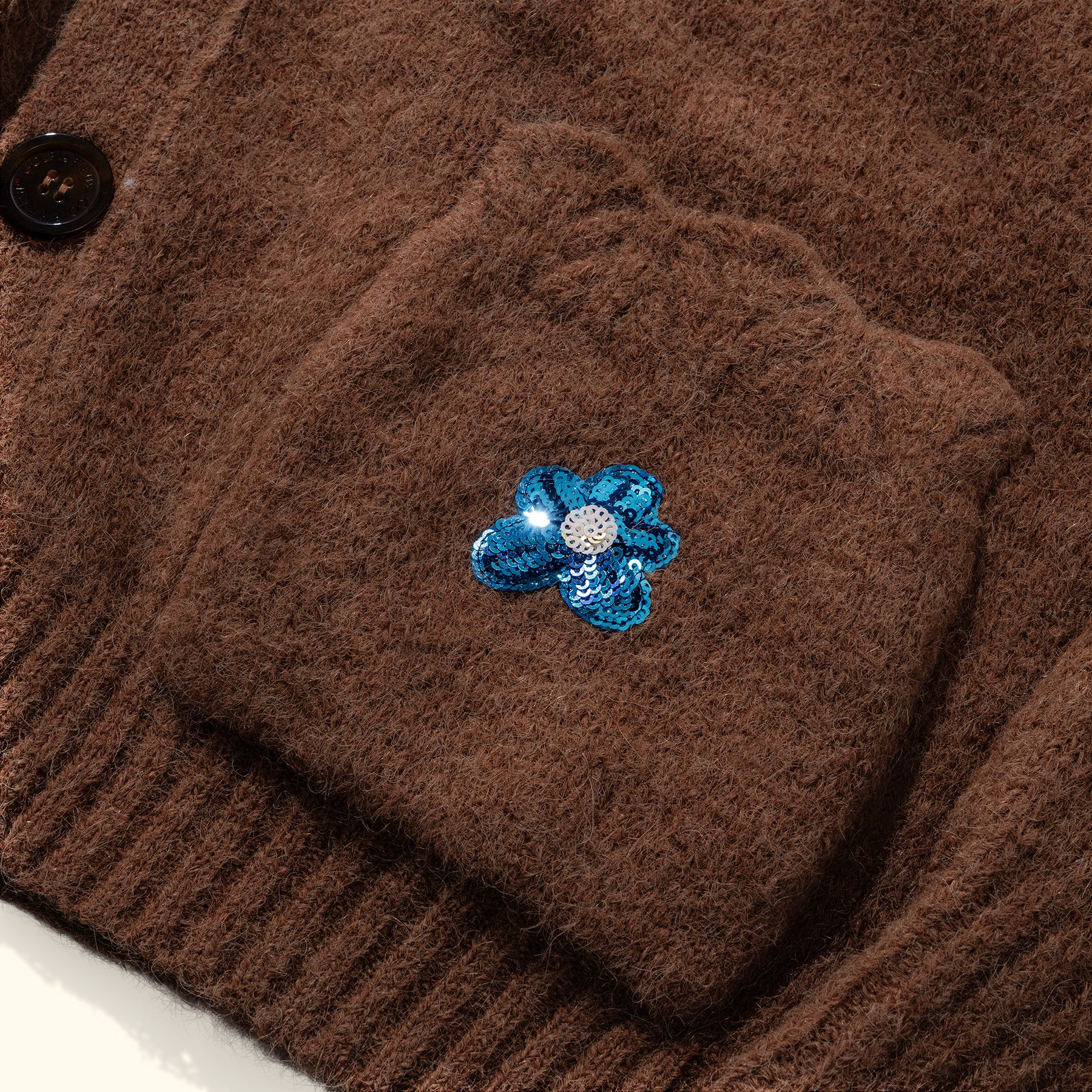 Sequined Cardigan Brown - Image 3