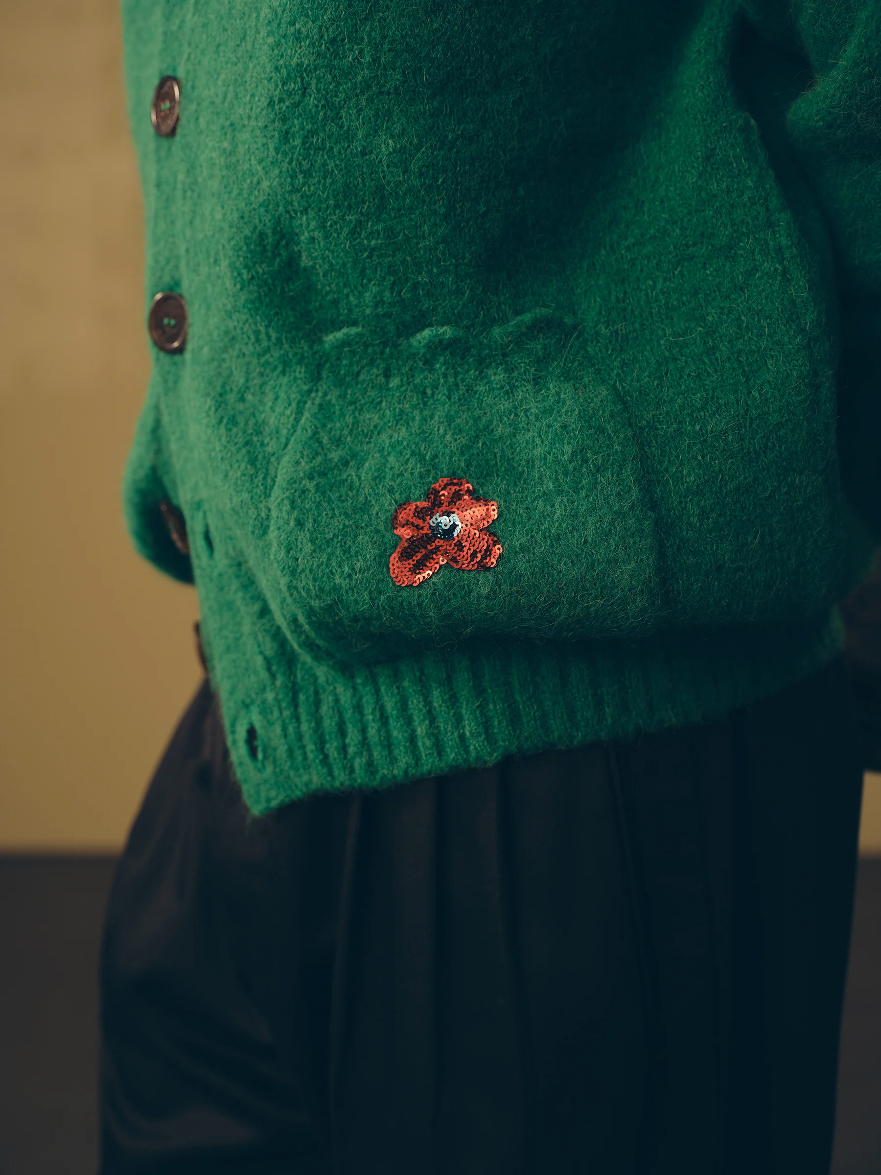 Sequined Cardigan Green - Image 4