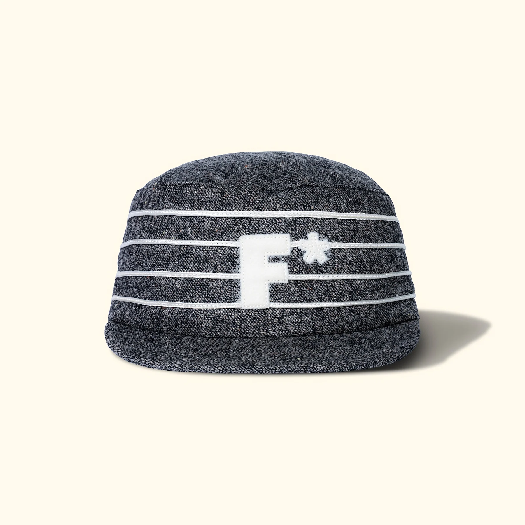 Speckled Wool Pillbox Hat Black
