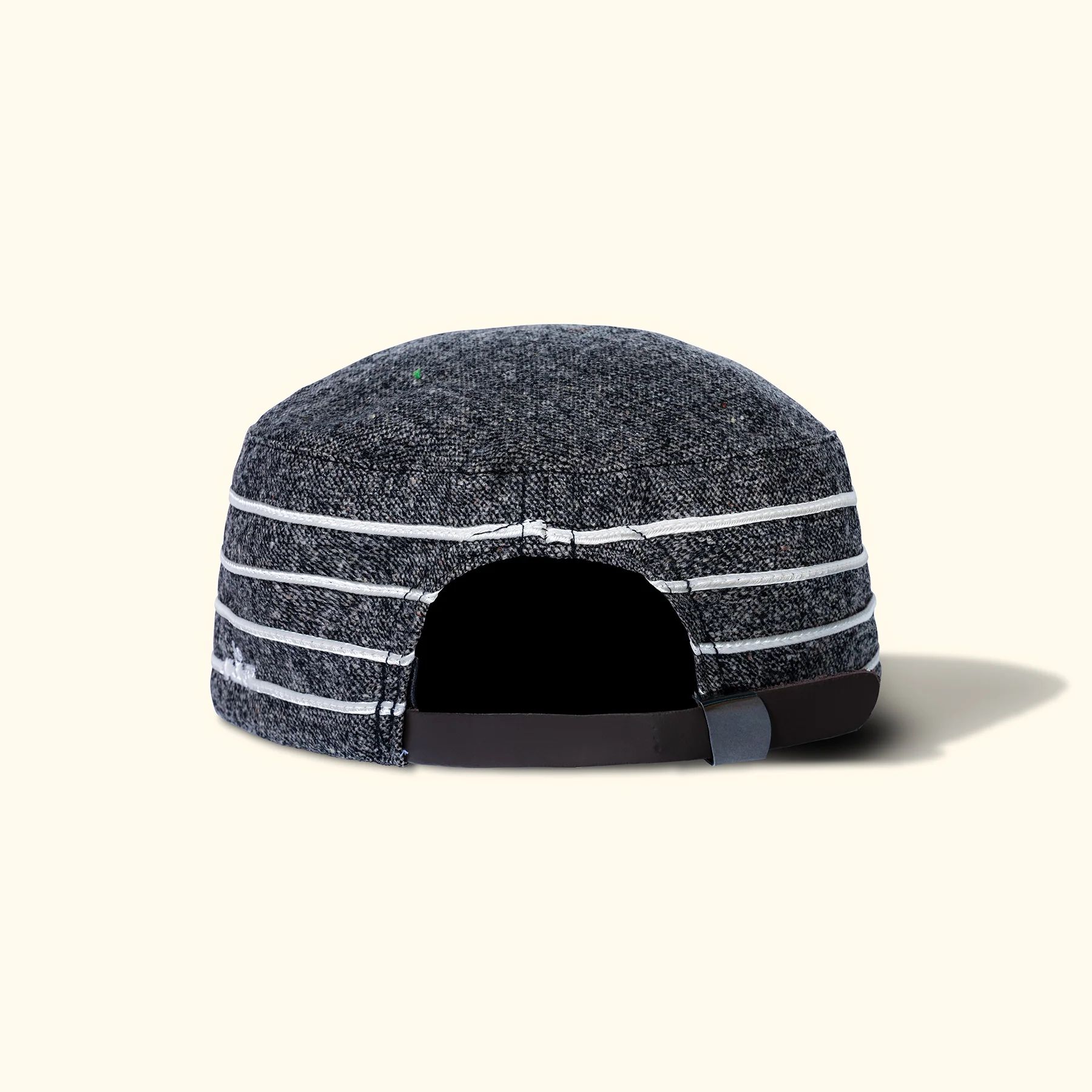 Speckled Wool Pillbox Hat Black - Image 3