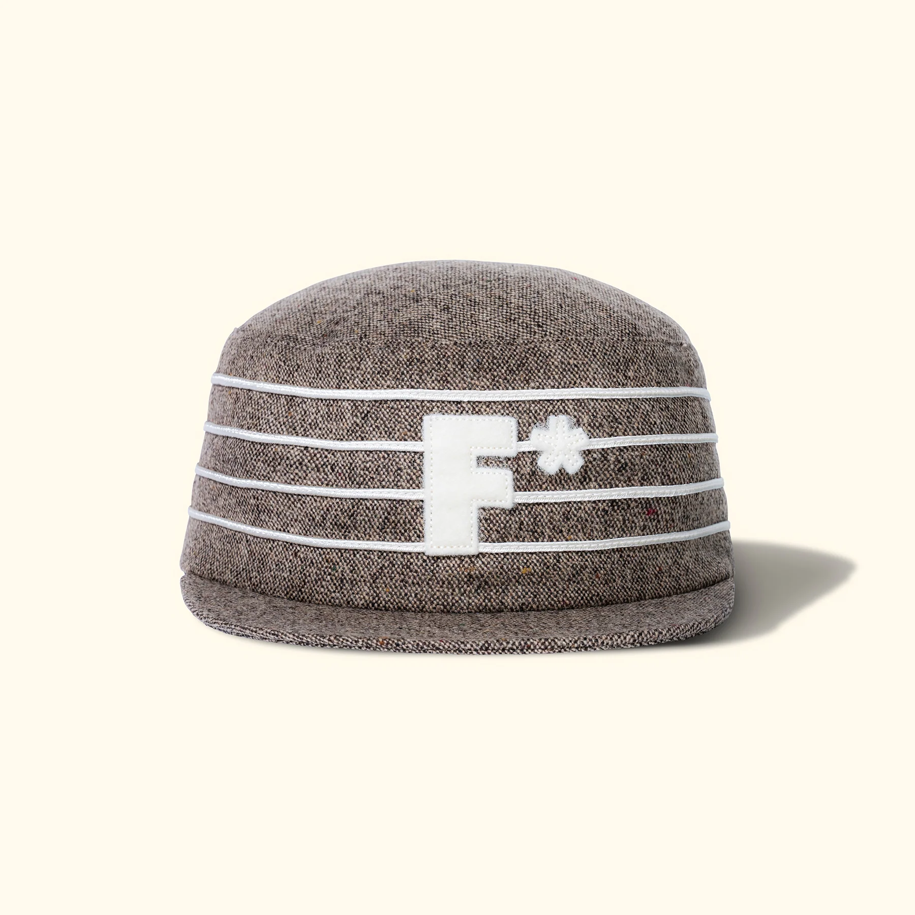 Speckled Wool Pillbox Hat Brown