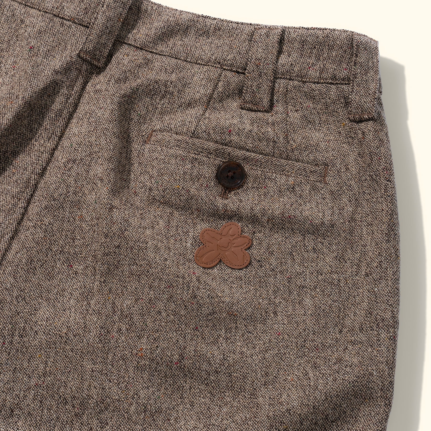 Speckled Wool Shorts Brown - Image 3