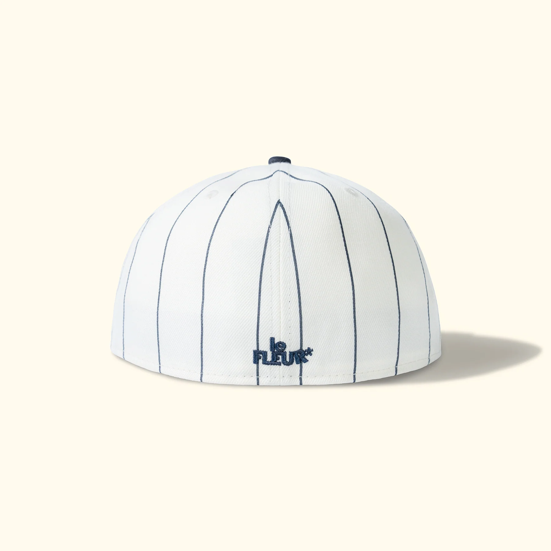 Striped F* Fitted Hat Navy - Image 3