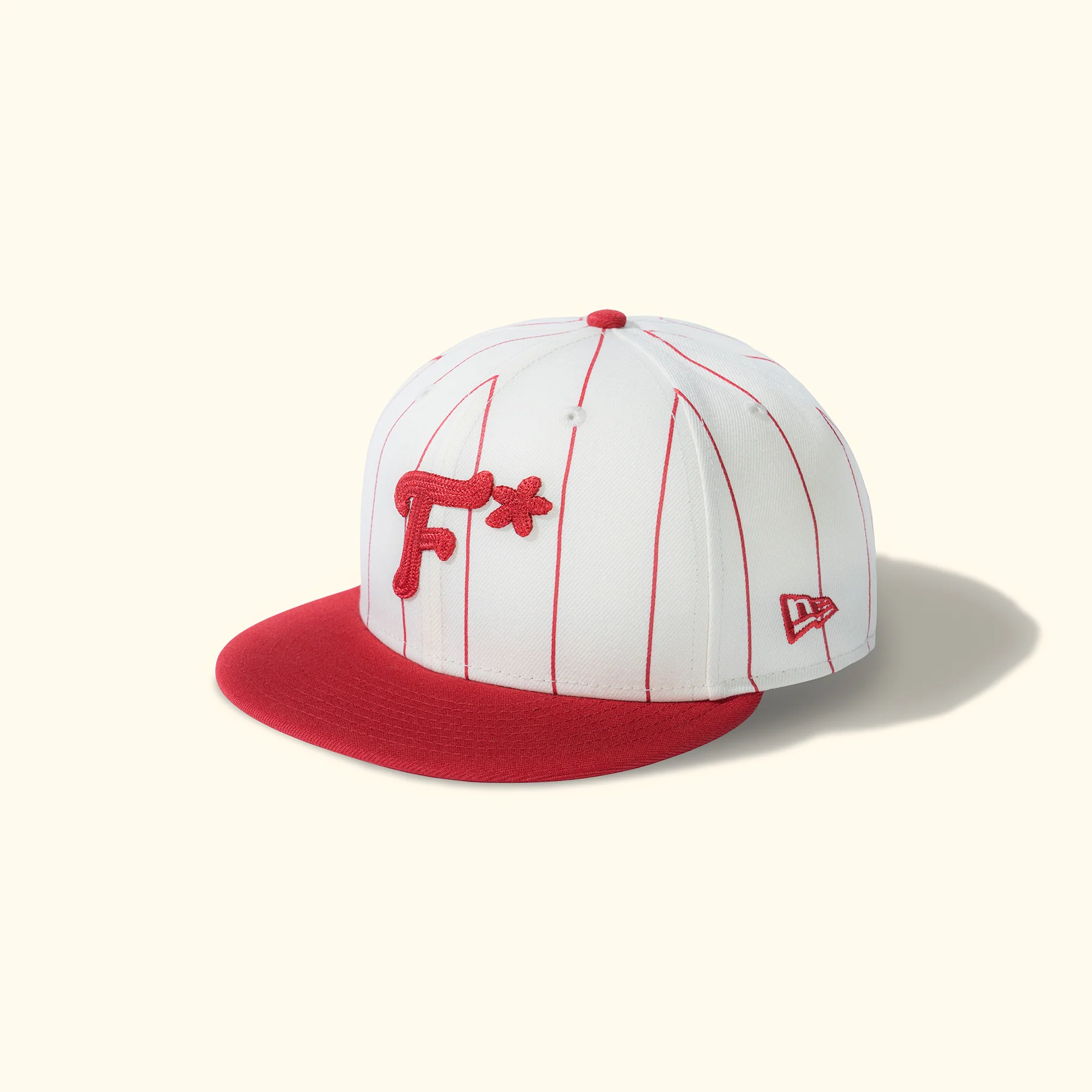 Striped F* Fitted Hat Red - Image 2