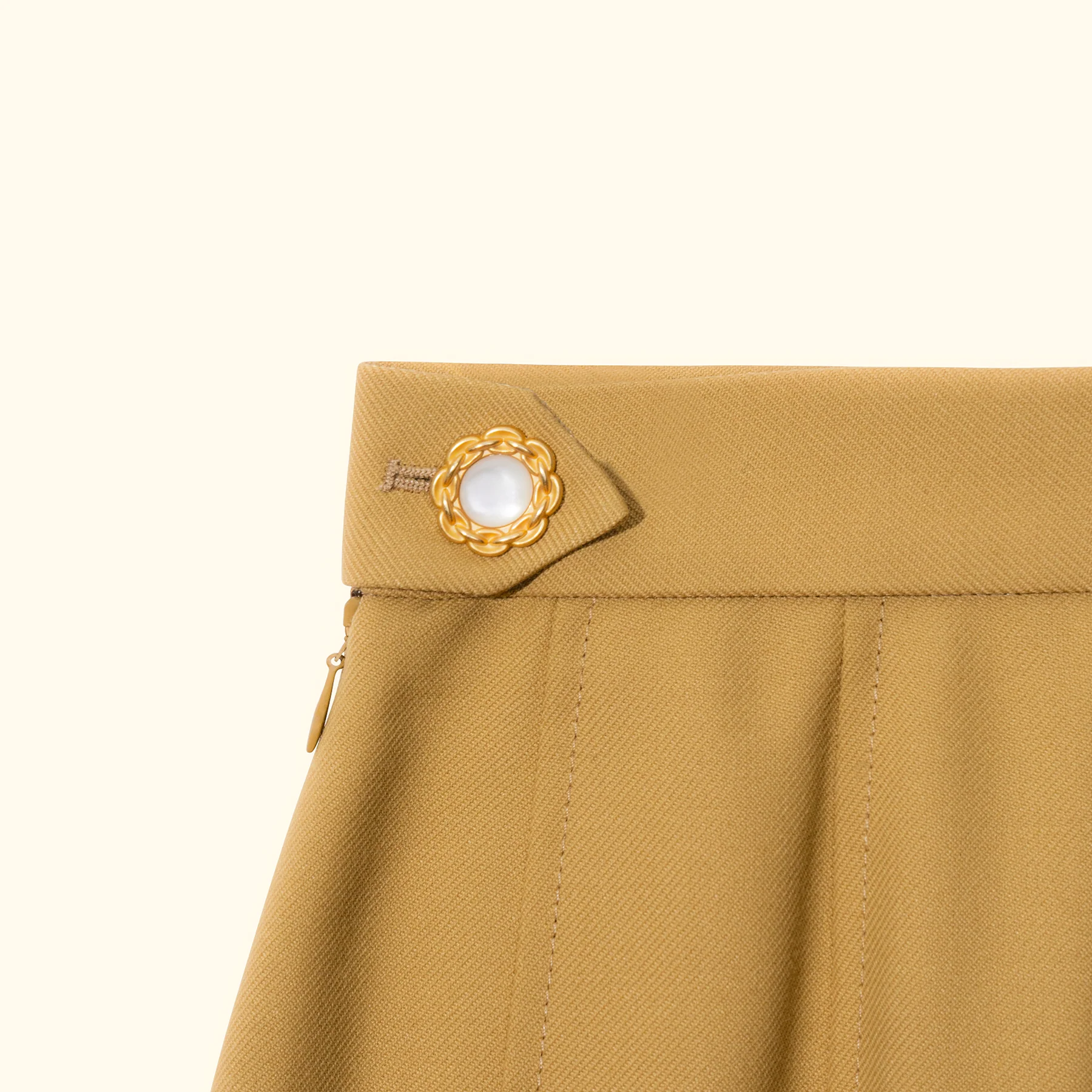 Tan Pleated Skirt - Image 3