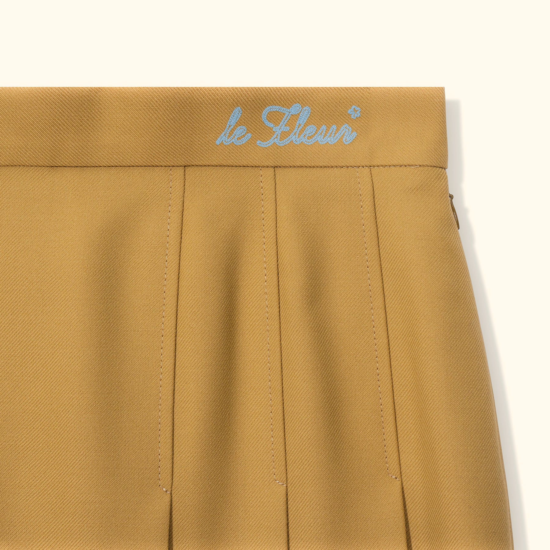 Tan Pleated Skirt - Image 4