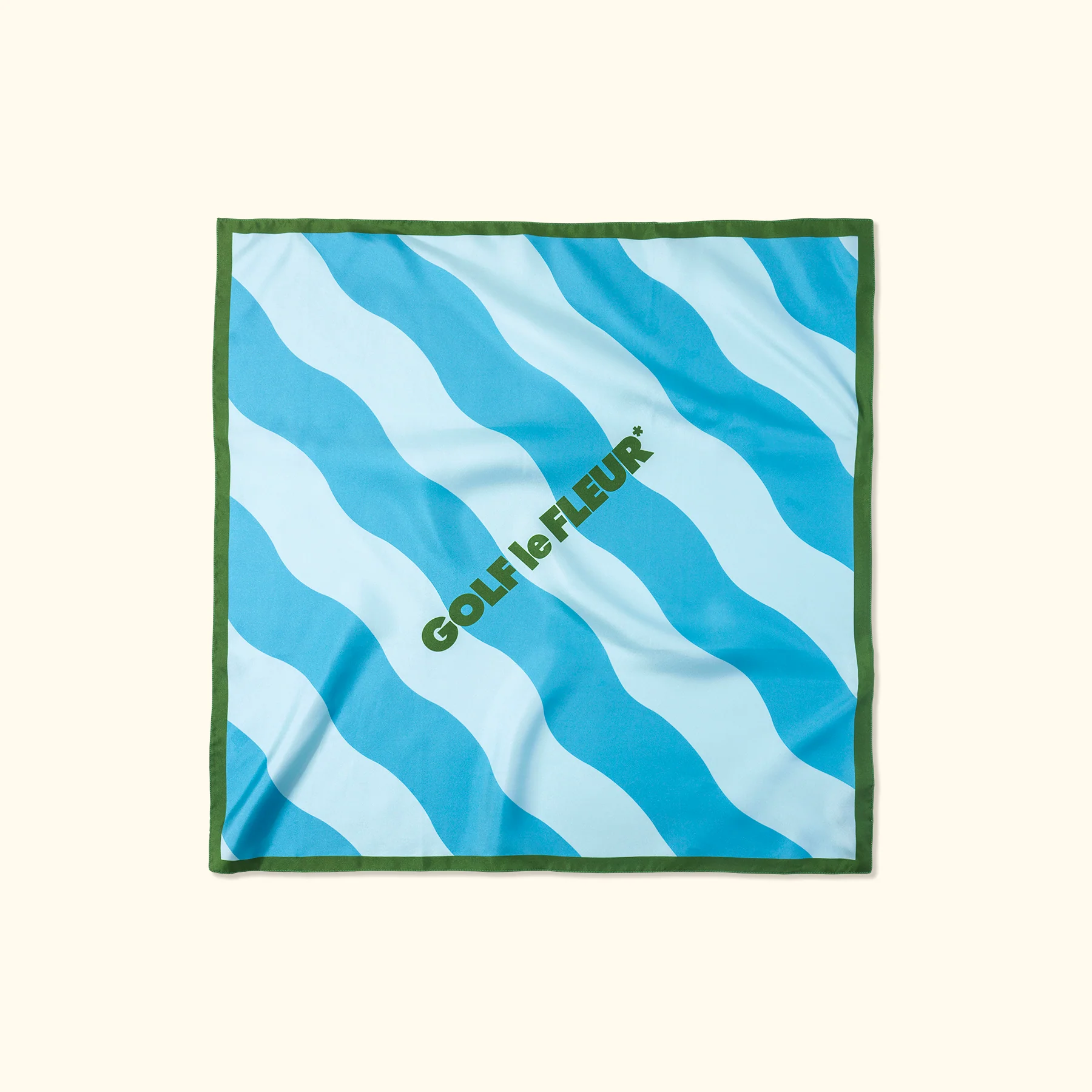 Wavy Stripe Silk Scarf Blue