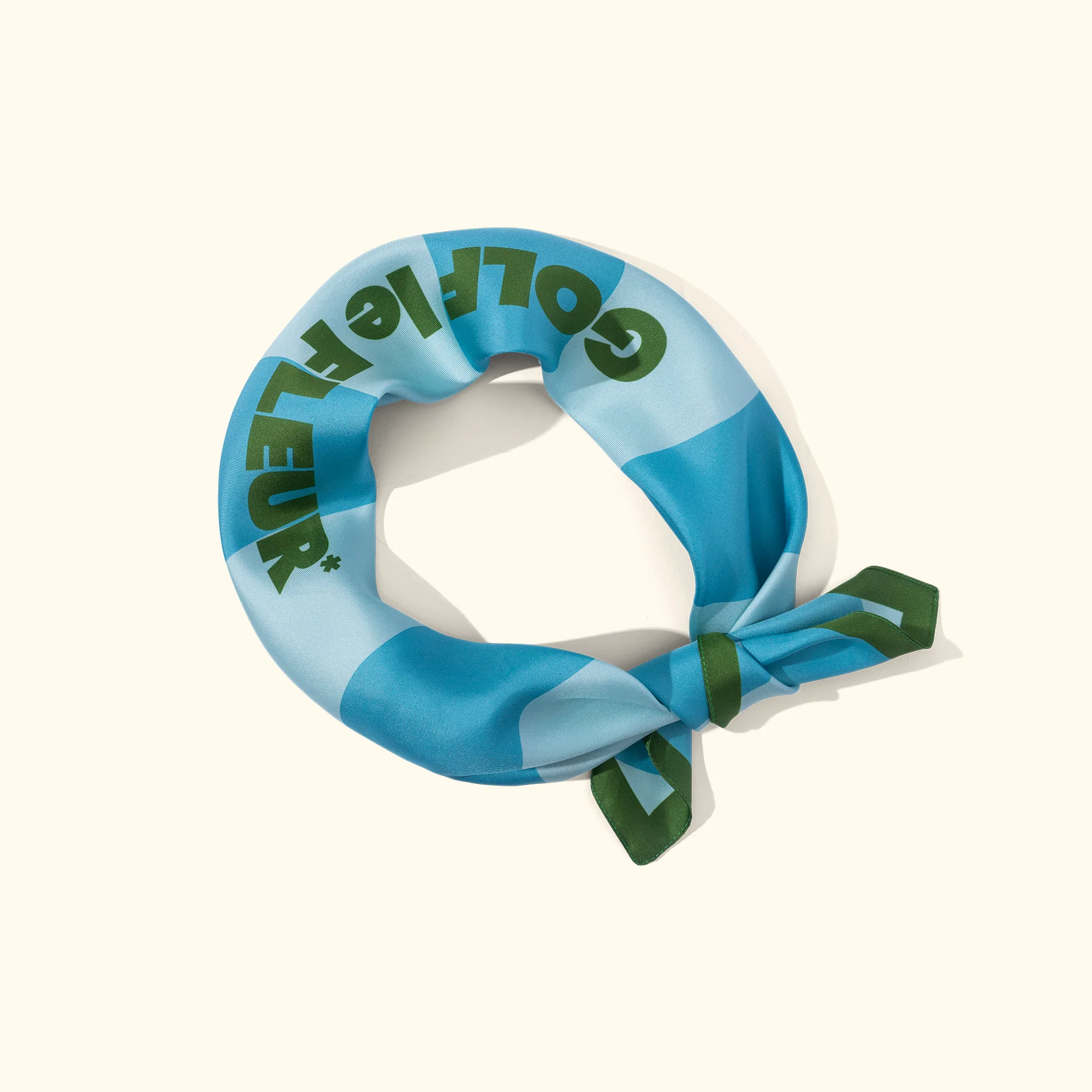 Wavy Stripe Silk Scarf Blue - Image 2
