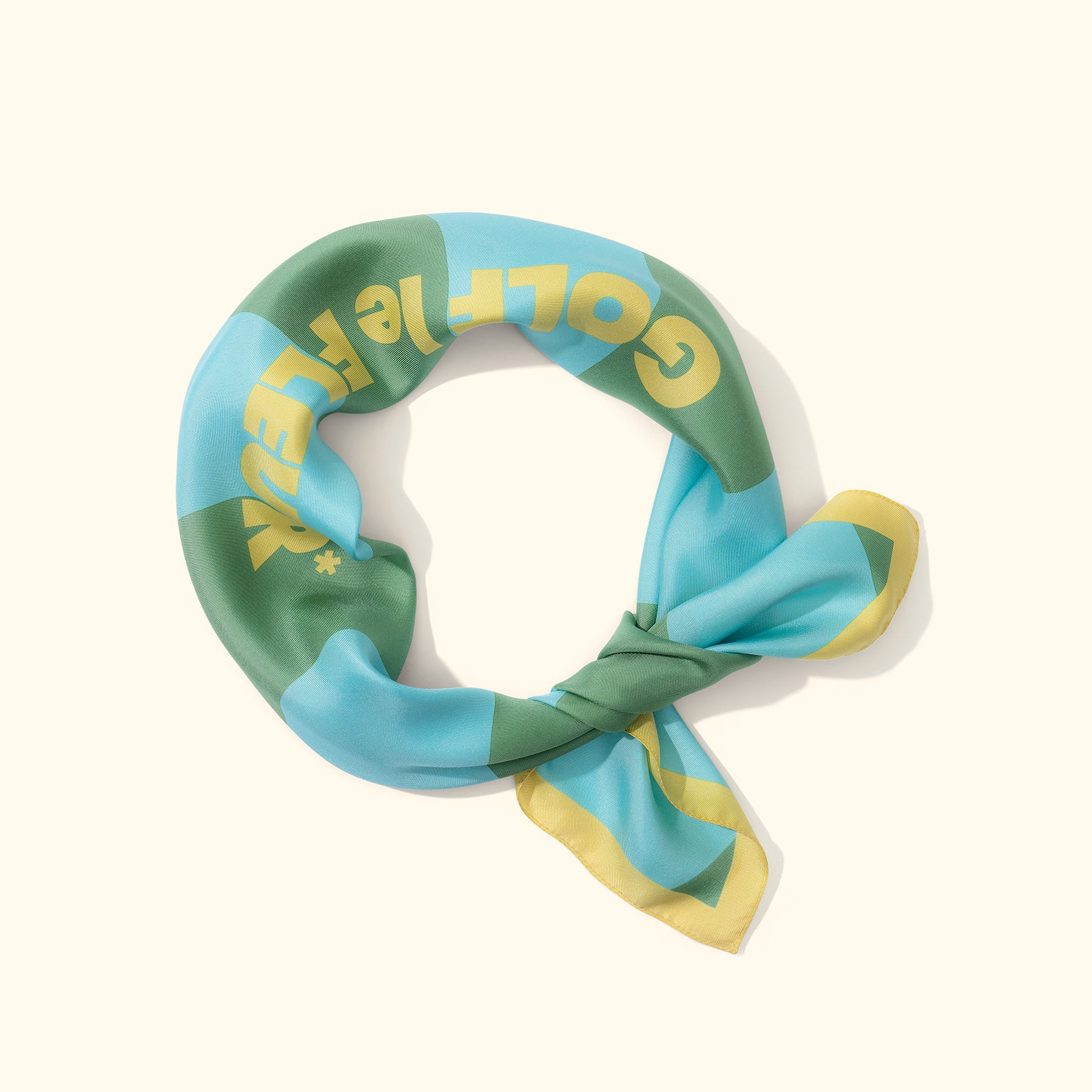 Wavy Stripe Silk Scarf Green - Image 2